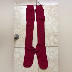 Burgundy Knee-High Socks